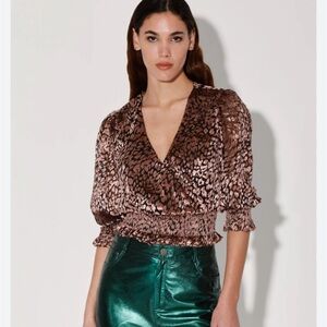 Walter Baker Leopard Blush Rochelle Top